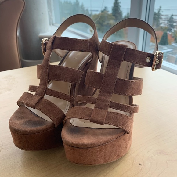 Size 7 Suade Wedge Heels - Picture 2 of 3